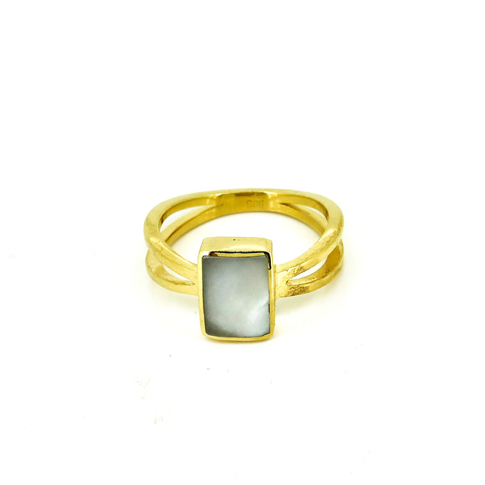 Slice of Heaven Mother of Pearl Ring Gold