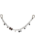 Smoky Quartz Bowknot With Black Obsidian Silver Chain Bag