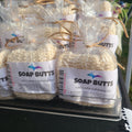 Soap Butts - Soap Bar Ends - Mixed Lot of 6 ish oz Soap Ends with Loofah Exfoliating Bag