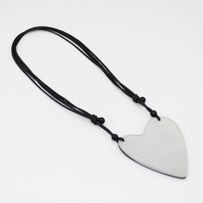 Solid White Anastasia Heart Pendant - Sylca Designs - Chunky Jewelry
