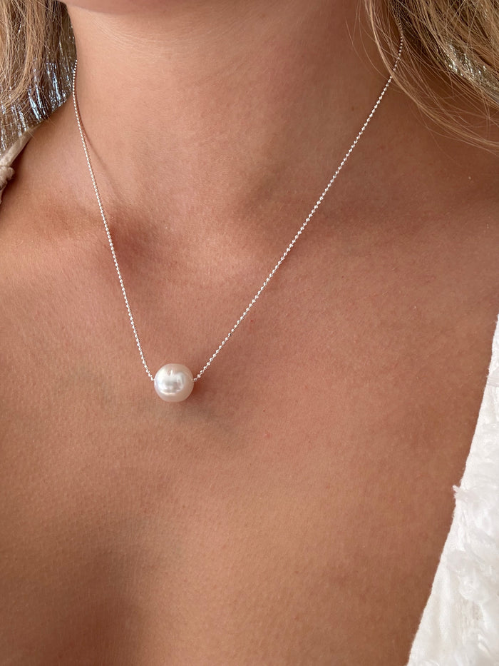 Sophie Australian South Sea Pearl Necklace Sterling Silver | Luxury Silver South Sea Pearl Necklace