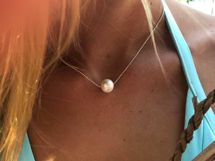 Sophie Australian South Sea Pearl Necklace Sterling Silver | Luxury Silver South Sea Pearl Necklace
