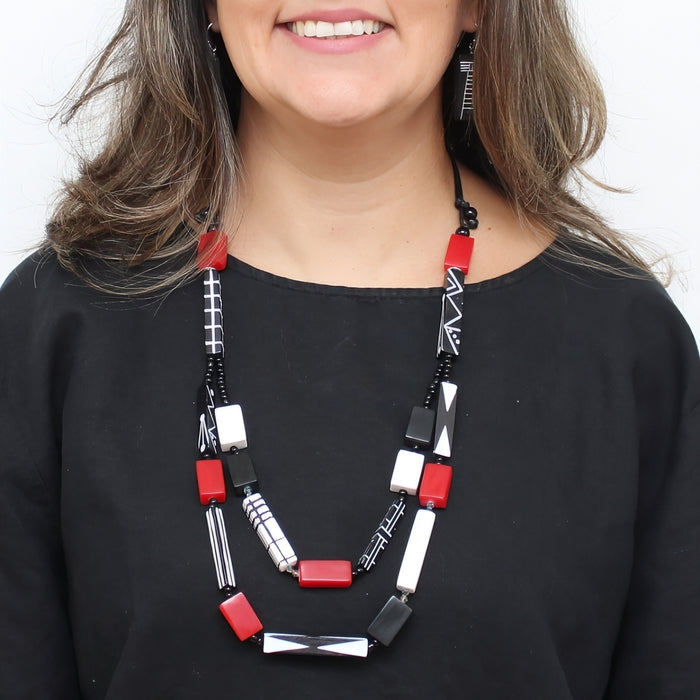 Soran Red Mixed Bead Necklace
