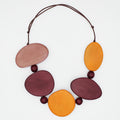 Spice Jovie Wood Bead Statement Necklace - Sylca Designs - Chunky Jewelry