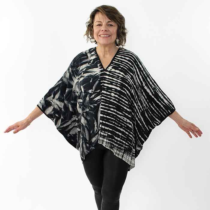 Split Pattern Blouse - Sylca Designs - Chunky Jewelry