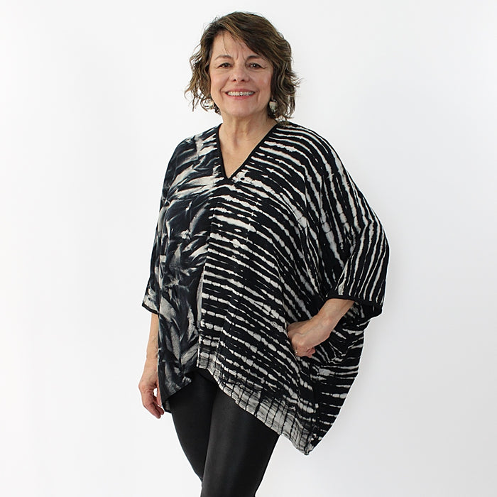 Split Pattern Blouse - Sylca Designs - Chunky Jewelry