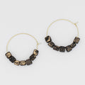 Square Black and Gold Hoop Dangle Earring - Sylca Designs - Chunky Jewelry