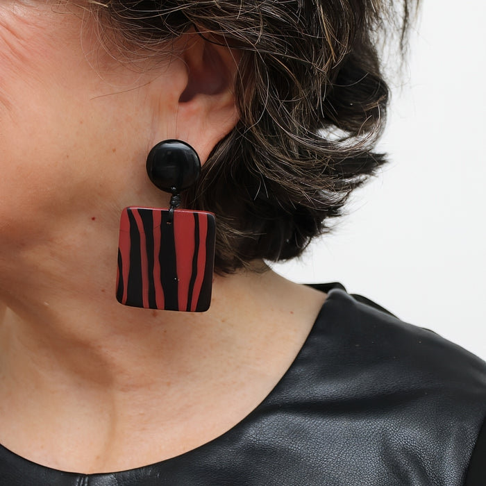 Square Resin Claire Earrings - Sylca Designs - Chunky Jewelry