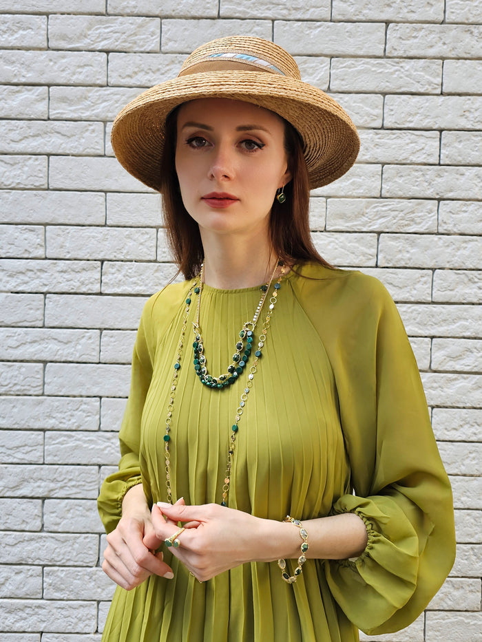Square Shaped Green Aventurine Earrings PE042