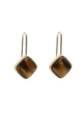 Square Shaped Tiger-eye Stone Earrings PE066
