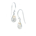 staircase dew drop pearl earrings small sterling silver