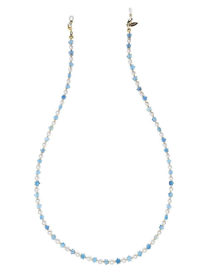 Star Shaped Blue Gemstone With Pearls Eye Glasses Chain EC012