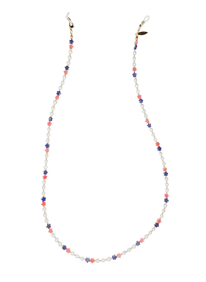 Star Shaped Gemstone With Freshwater Pearls Eye Glasses Chain EC013