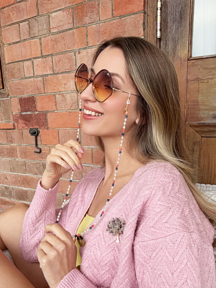Star Shaped Gemstone With Freshwater Pearls Eye Glasses Chain EC013