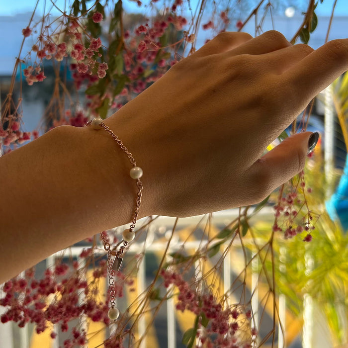 Stardust Pearl Bracelet Rose Gold | Rose Gold Vermeil Dainty Bracelet