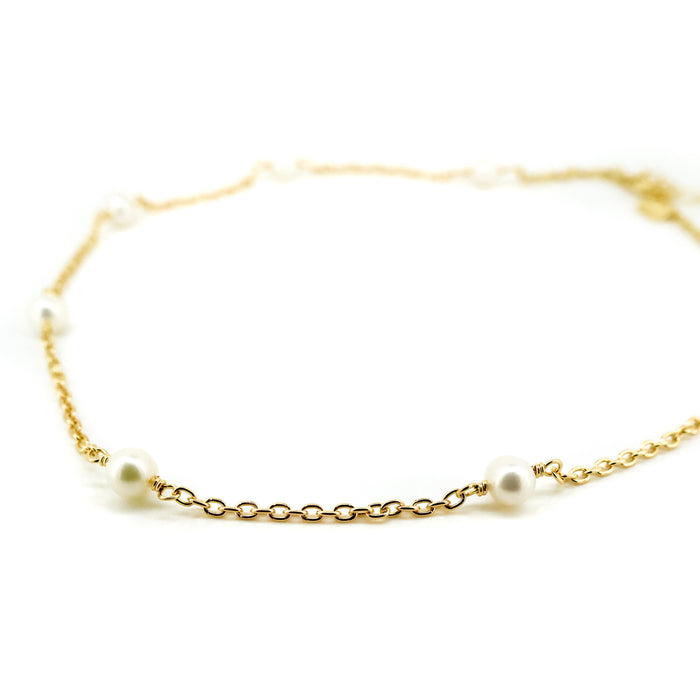 “Stardust freshwater pearl gold vermeil necklace designed in Broome Western Australia”