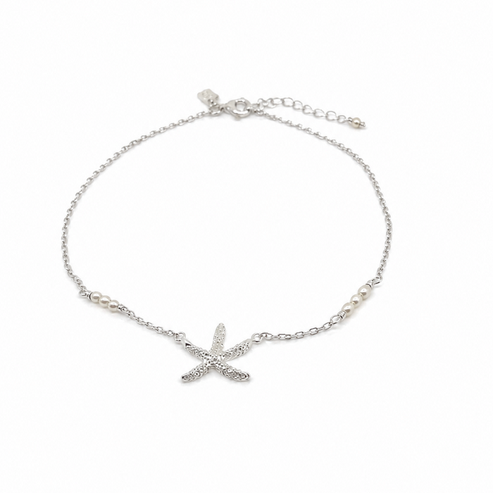 Beachy starfish anklet silver