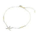 beachy silver starfish anklet