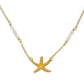 “Starfish rice pearl gold vermeil necklace designed in Broome Western Australia”