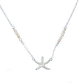 silver starfish necklace with pearls
