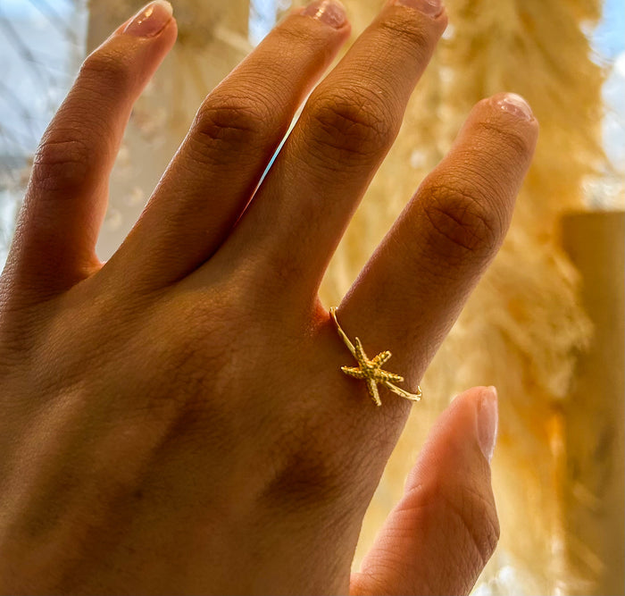 Starfish Ring Gold | Ocean Inspired Gold Vermeil Ring
