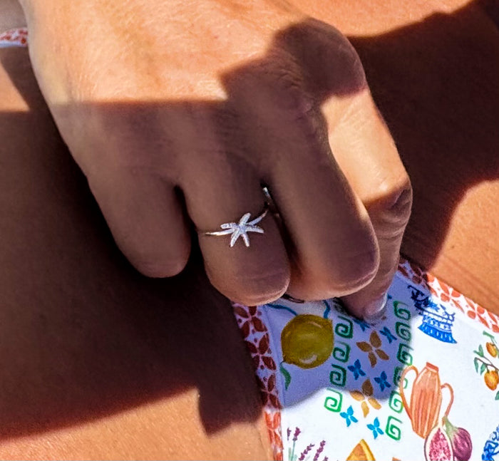 Starfish silver ring