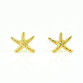 Gold starfish stud earrings crafted in gold vermeil over 925 sterling silver