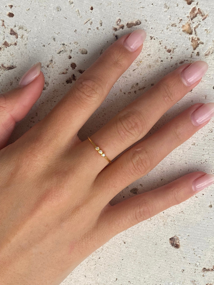 Stars Align Ring Cubic Zirconia Gold