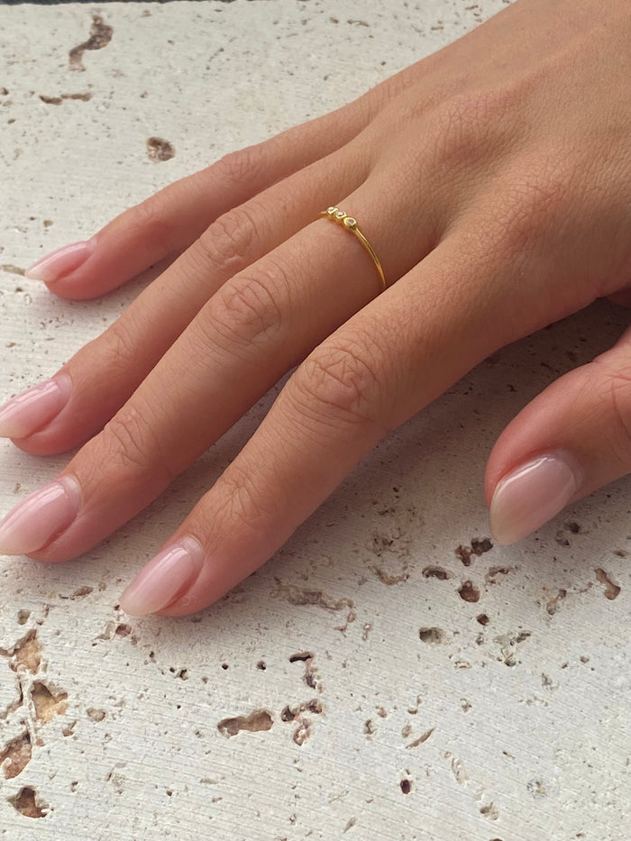 Stars Align Ring Cubic Zirconia Gold