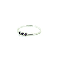 dainty silver ring with amethyst gemstoones