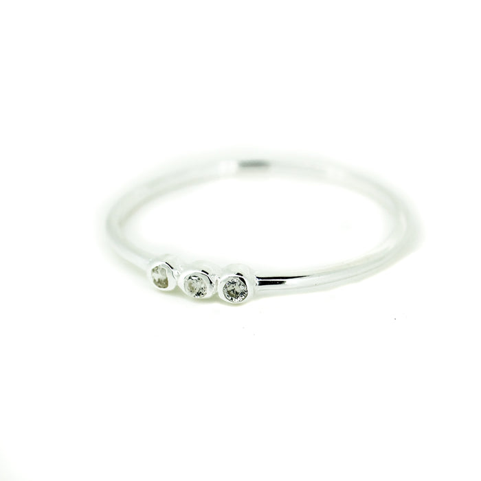 dainty silver sparkly ring