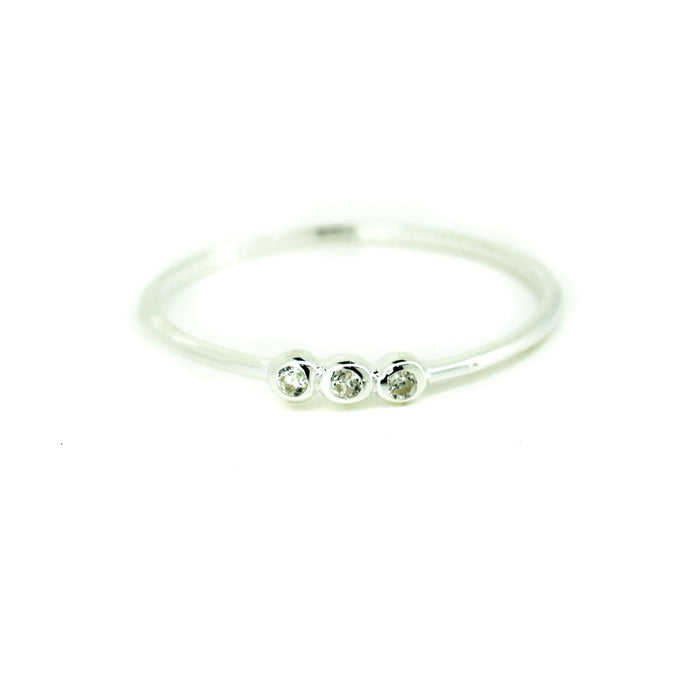 dainty silver sparkly ring