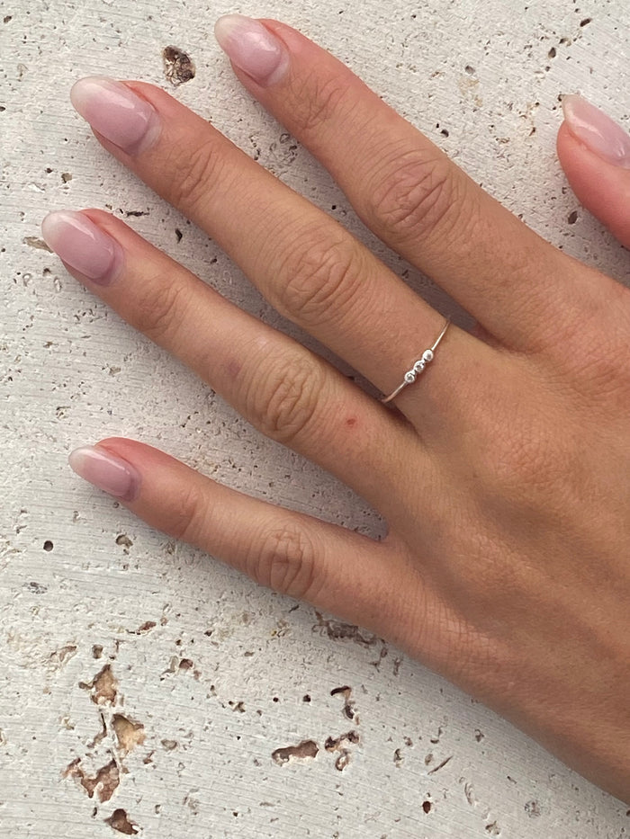 Stars Align Silver Cubic Zirconia Ring