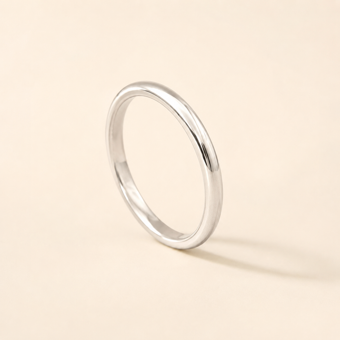 Sterling Silver Anatomic Plain Wedding Band 2mm