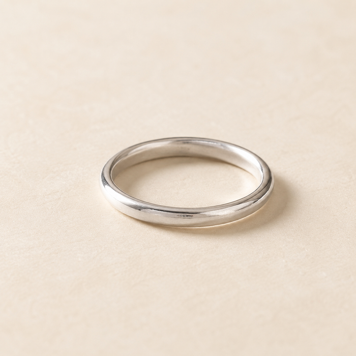 Sterling Silver Anatomic Plain Wedding Band 2mm