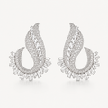 Sterling Silver Cubic Zirconia Flame Statement Earrings