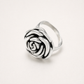 Sterling Silver Electroform Rose Flower Ring