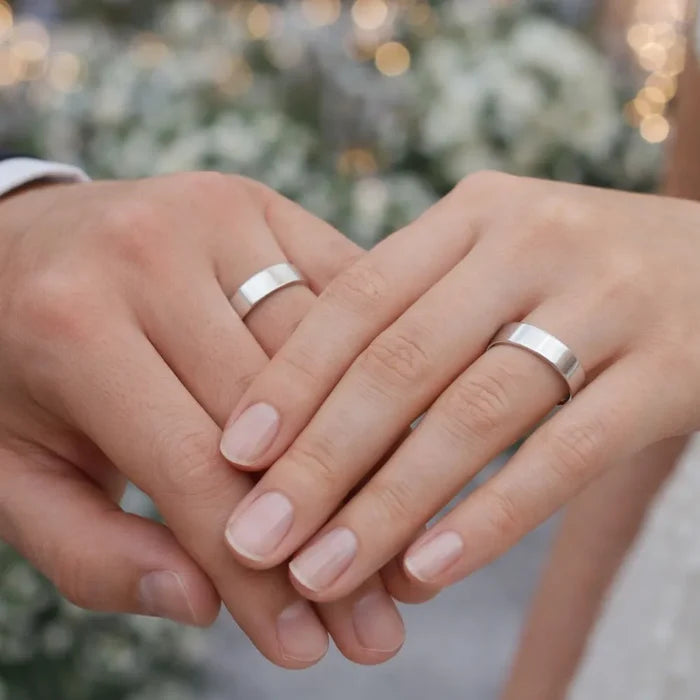 Sterling Silver Flat Wedding Band – 5 mm