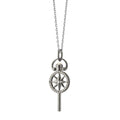 Sterling Silver Mini "Travel" Compass Key With Sapphire