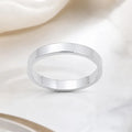 Sterling Silver Plain Flat Wedding Band Ring 3mm