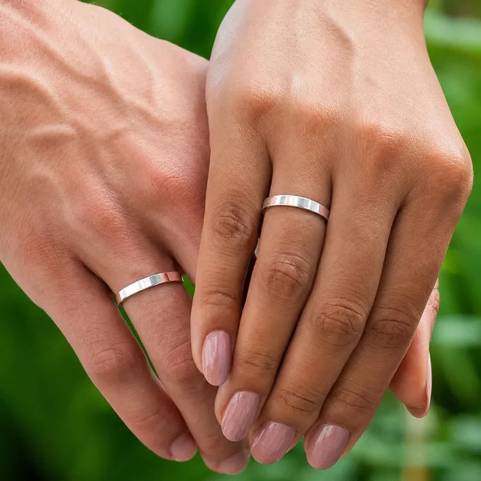 Sterling Silver Plain Flat Wedding Band Ring 3mm