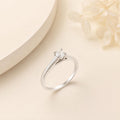 Sterling Silver Rhodium Plated Round Moissanite Solitaire Engagement Ring