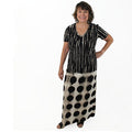 Stripe and Polka Dot Fitted Maxi Dress - Sylca Designs - Chunky Jewelry