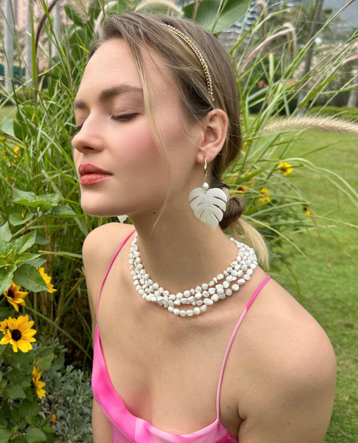 Stunning White Irregular Shells Multi-Layers Necklace LN056 - FARRA