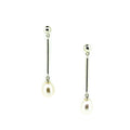 Strling silver stud earrings with a freshwater pearl dangle