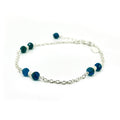 Summer Sky apatite pearl bracelet in sterling silver with blue gemstones and freshwater pearls