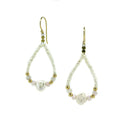 Sunkissed Pink Opal Pearl Loop Earrings Gold featuring pink opal gemstones and freshwater pearls in premium gold vermeil over 925 sterling silver.