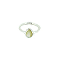 silver Mother of pearl ring in tear drop shape