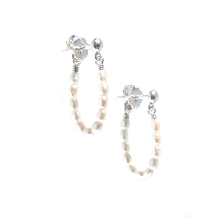 Rice pearl earrings