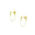 Gold rice pearl loop earrings with freshwater pearls designed in Broome Western Australia